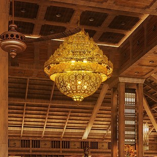 饰氛围感灯 复古怀旧工业风客厅装 东南亚风格 楼梯铁艺吊灯泰式