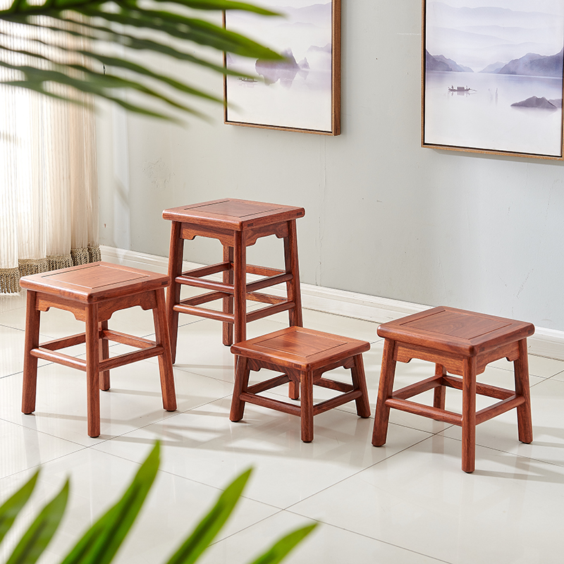 木果果木 刺猬紫檀君子凳红木小方凳中式实木矮凳花梨木书桌