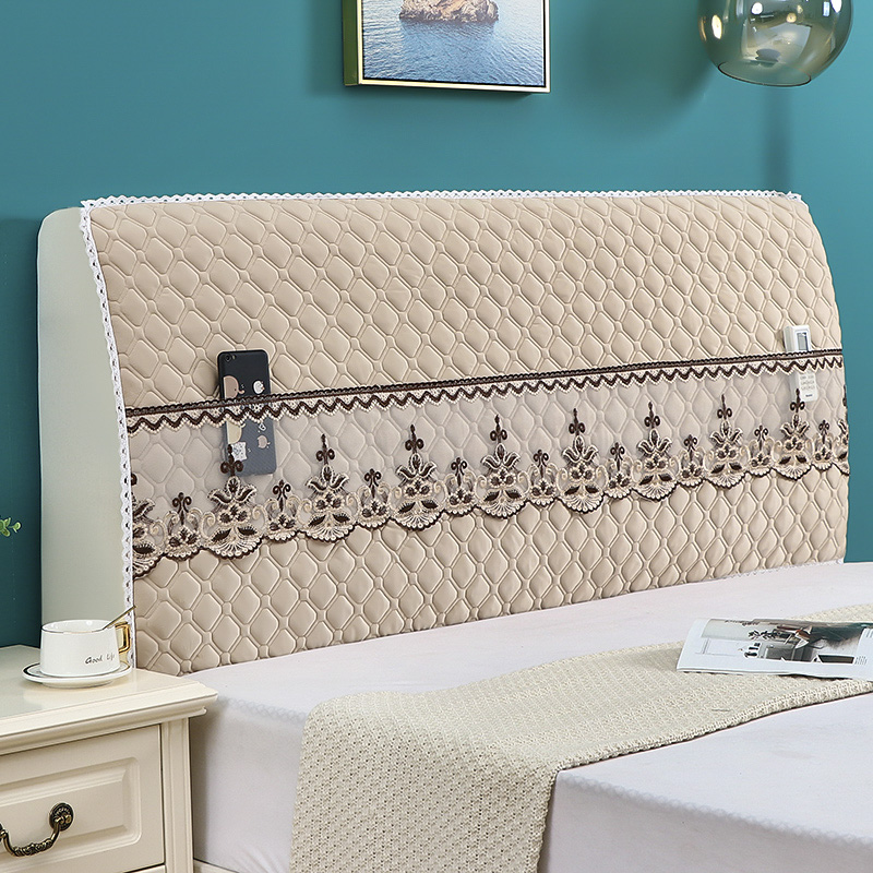 全包牀头罩实木软包弧形牀头通用防尘罩夹棉加厚时尚1.m牀头