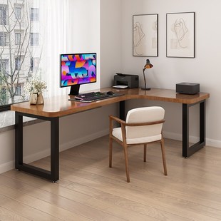 实木转角书桌书架一体靠窗台学生家用学习书柜写字桌卧室办公电脑