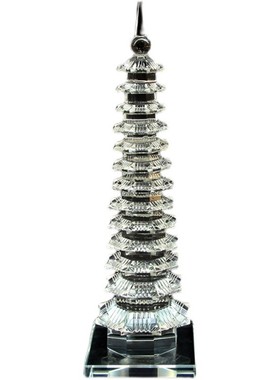 水晶文昌塔带门9层书房客厅办公室桌面玄关装饰建筑学生玻璃