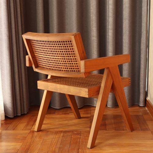 小钟名木 缅甸柚木复刻版昌迪加尔椅子实木椅榫卯家用休闲椅扶手
