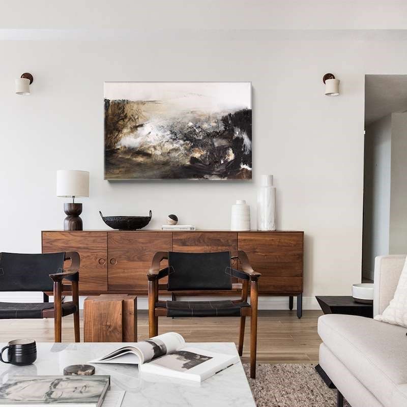 活动价赵无极抽象画 中式覆古侘寂风壁画横版客厅沙发背景墙轻