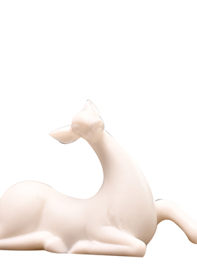 创意陶瓷迷你小号动物小鹿盆景园艺微景观装饰白瓷桌面客厅小摆件