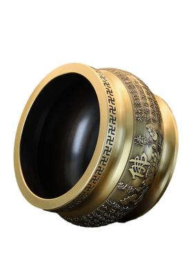 黄铜心经香炉仿古檀香炉小号创意熏香炉家用室内茶道盘香炉摆件