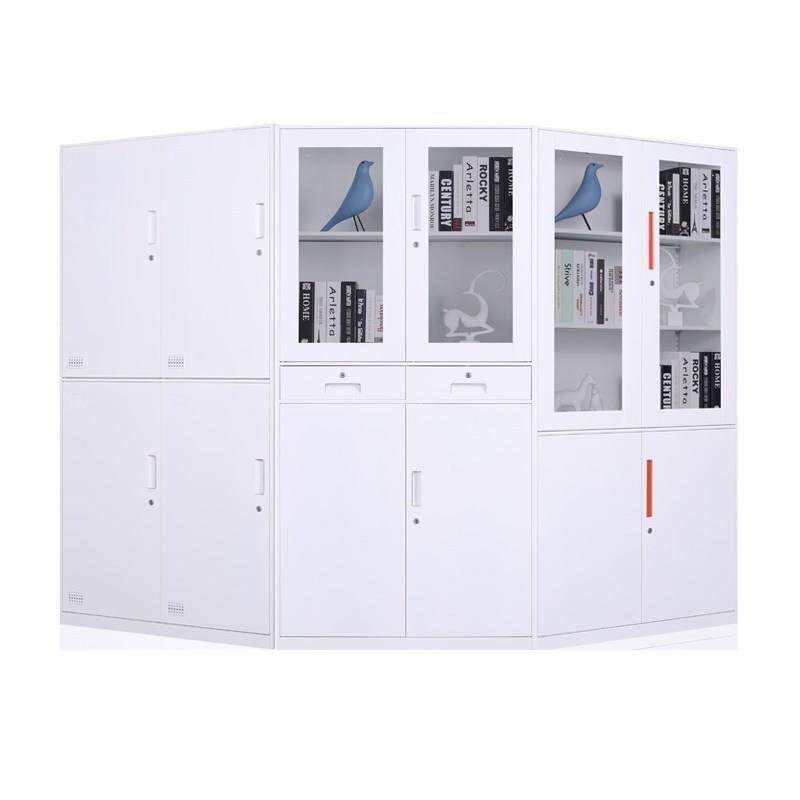 加厚拆装文件柜办公财务铁皮柜带抽屉玻璃门锁资料档案收纳柜矮柜