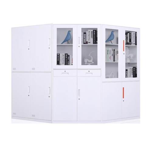 加厚拆装文件柜办公财务铁皮柜带抽屉玻璃门锁资料档案收纳柜矮柜