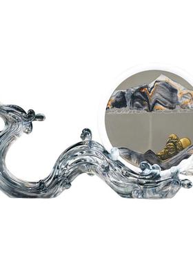 新中式龙年创意游龙流沙画沙漏解压摆件客厅电视柜玄关家居饰品