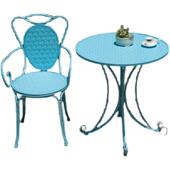 花园休闲茶几露台阳台铁艺桌椅组合美式 乡村庭院桌椅户外爱心椅子