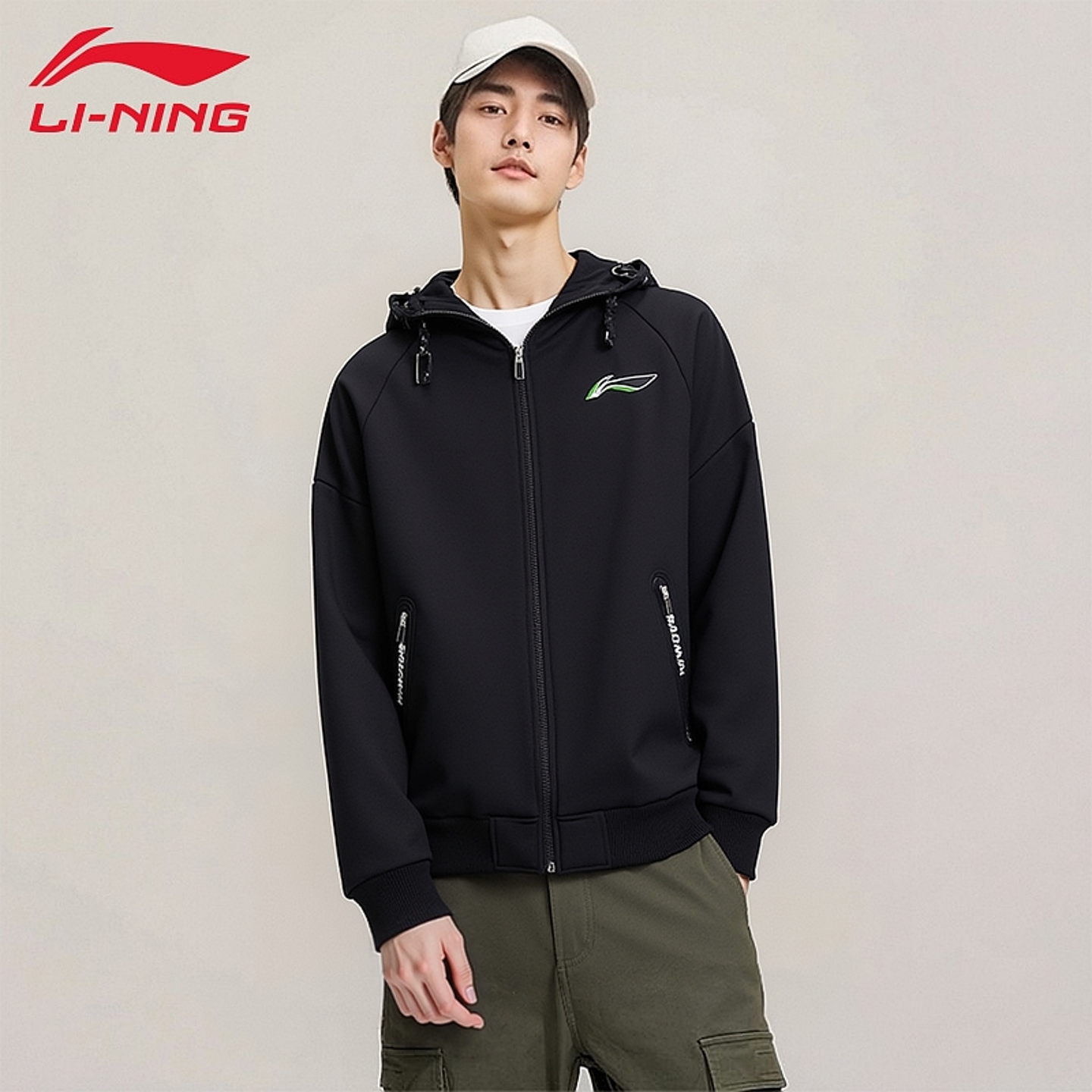 李宁羽毛球开衫卫衣休闲运动外套