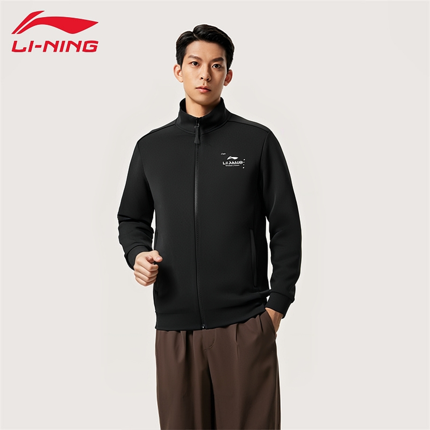 李宁男子春秋新款跑步运动外套