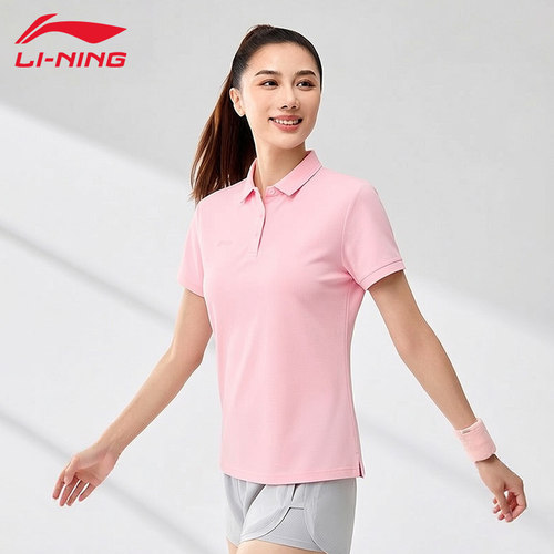 李宁速干polo衫女夏季新款短袖