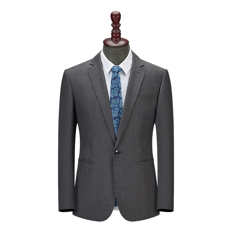 【吉家】休闲男士羊毛单西服 商务正装毛料西装外套含桑蚕丝