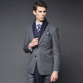 纯色便西装 休闲男士 吉家秋冬磨毛厚款 外套毛料单西服 纯羊毛