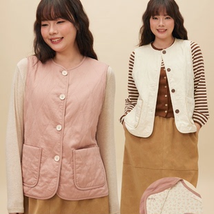 秋冬全码 复古绗绣夹羊毛收腰马甲 FW2513 女装 34三思大码