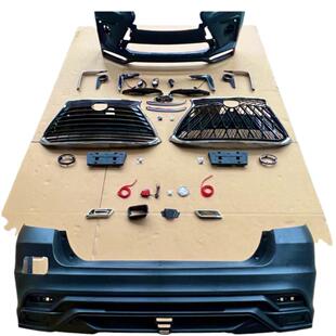 适用09-21款汉兰达改装雷克萨斯大包围升级前后杠中网保险杠