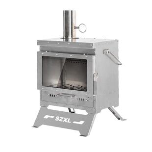 真火燃木柴壁炉大师柴火炉户外冬季取暖炉烧柴壁炉精致露营观火玻