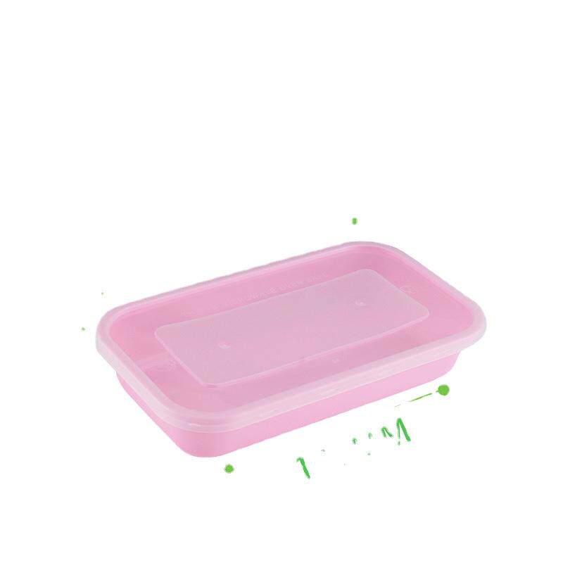 日式520/650/750一次性长方形加厚带盖饭盒便当外卖打包