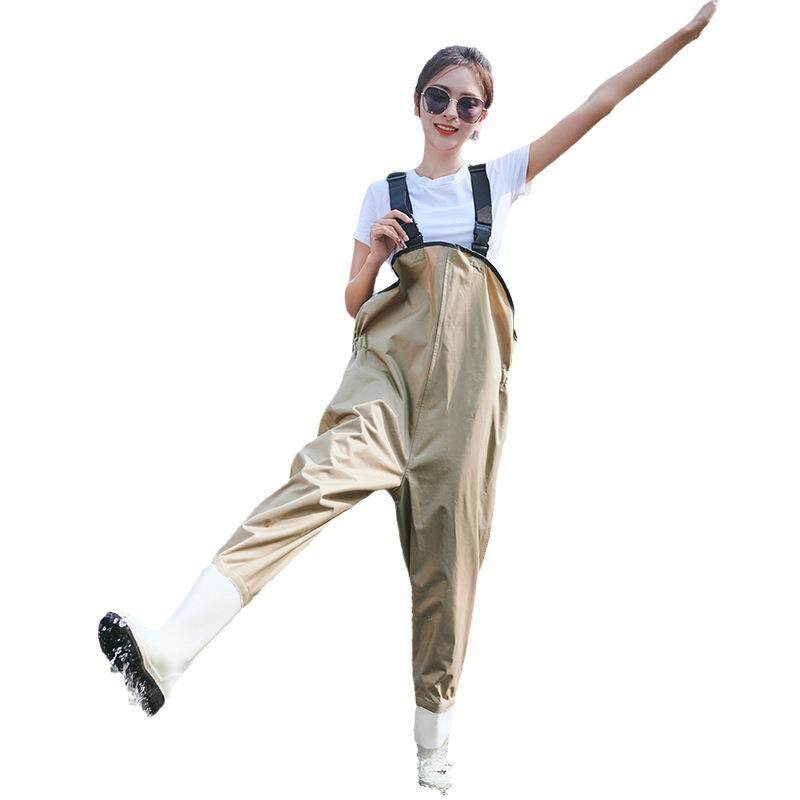 尼龙下水裤半身连体沙滩雨鞋防水雨裤男女儿童涉水抓鱼亲子涉水