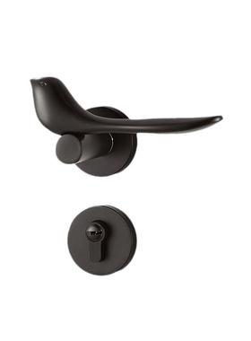 卧室门锁白色小鸟锁室内金色分体门锁卧室现代轻奢静音磁吸房门锁