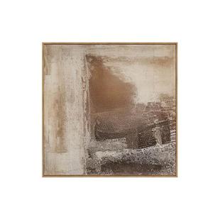 影侘寂风高级感咖色装饰画民宿酒店大堂手绘油画肌理玄关挂画