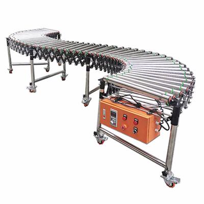 动力滚筒伸缩输送线传送机传送带卸货输送转弯移动伸缩输送机