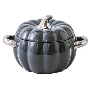 南瓜炖盅双耳汤碗带盖创意轻奢家用陶瓷餐具隔水炖大号炖汤锅汤碗