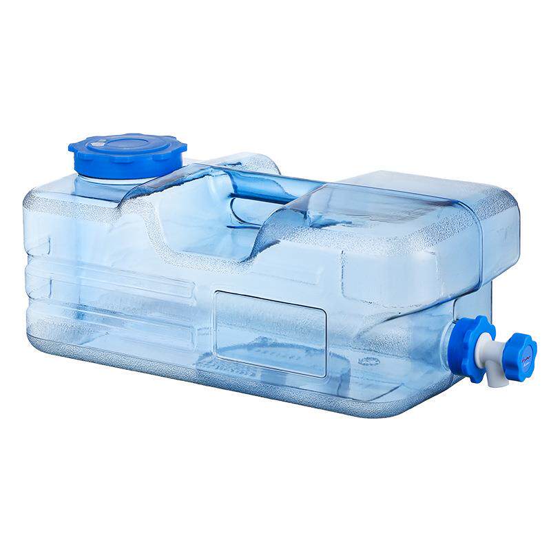 15升PC矮扁款带龙头方形水桶户外车载自驾游露营储水桶纯净饮水桶