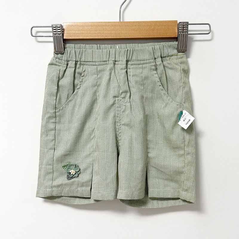 优er宝贝格子短裤休闲森系短裤