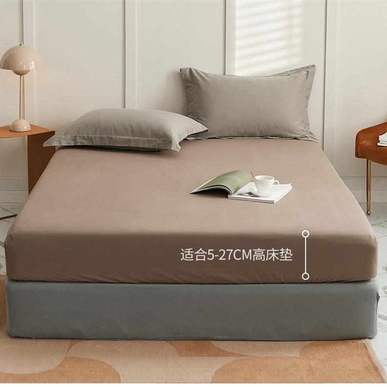 10支全棉0磨毛床笠单件秋冬LTA季加简厚纯棉床色罩床单约纯被套被