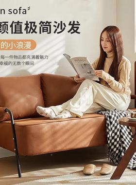 工沙业风科技布发小户型猫爪皮沙轻发无品牌/出租屋我是公寓奢风