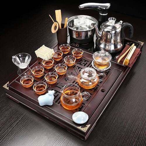 装茶盘实木自桌动一套ZPK体功夫整套茶具全家用办公室泡茶茶茶几