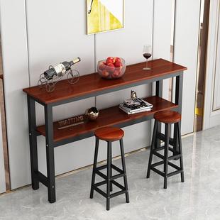 吧桌家用台凳双层简约客厅靠墙窄SSM桌子阳桌台高脚桌酒吧长条椅