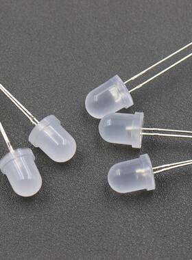 LED发光极管F8/8m圆头雾状长脚有GAU边灯白红m蓝绿黄直二插LED珠