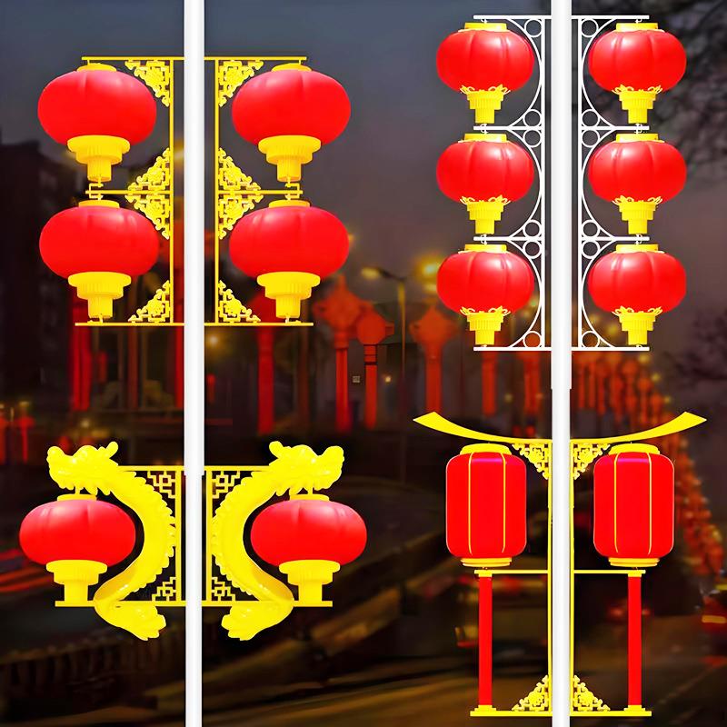 LED中国结L路灯挂件灯笼双面发光户防水件ED路灯杆市政挂外道路装
