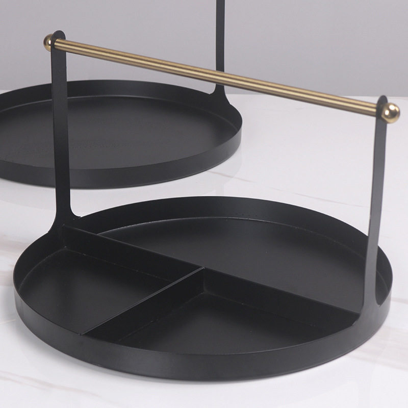 现代轻奢新中式长方形托盘圆摆盘样板房民宿客厅餐厅卧室饰品摆件