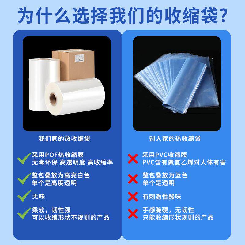 厂家直供POF对热缩膜热收缩折FXH-GX01POF透明热收塑封膜热缩缩膜