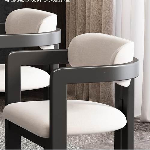 意式极用简轻奢设计师木38050餐椅家简约现代端茶实椅餐厅高餐桌