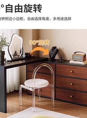 柜梳台一体妆卧室化妆角桌床尾收纳柜化妆66261台转复古斗梳妆台