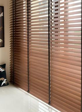 实木光木百叶窗帘卷拉珠帘式遮阳新款升降房帘办83114公室书遮直
