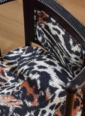 豹纹椅计师茶椅法式中设古风实木人NNO餐古椅美式复主扶手椅艺术