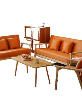 沙发茶几组20402合套装简易小型户客厅出租房现代木简约实布艺公