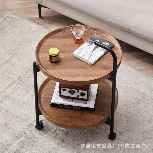 现代沙简约OFD双层置物边架卧室客厅可移茶几小推车发动几带轮餐