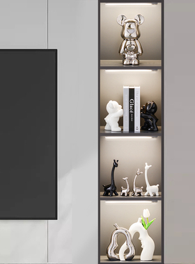 速发高端大气熊书档假书酒柜家居装饰摆品件餐边柜电视柜套装