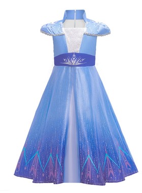 速发z02儿雪礼服裙Fro2e冰童奇缘2公主蓬蓬裙pl儿童演出服