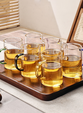 速发耐杯温玻璃茶杯家用主待高品茗杯喝茶杯水杯大号客厅人客杯子