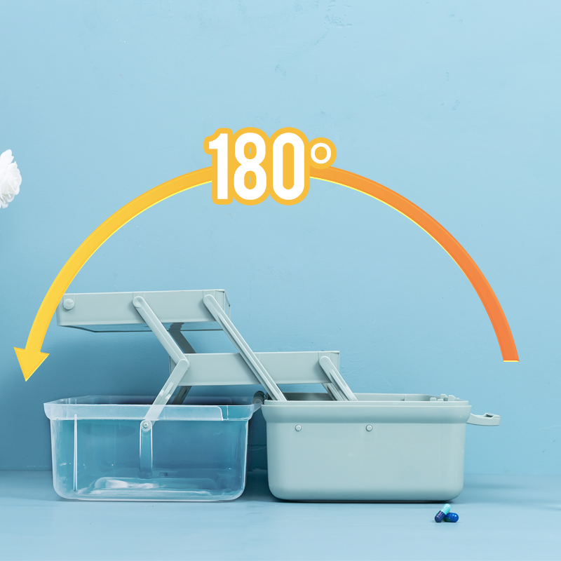 速发美术箱三层工具箱收功收整理箱子多纳能家用手提盒咕卡箱纳箱