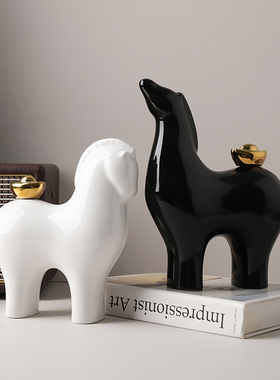 速发陶迁马上有钱摆件客摆博古架酒柜装饰办公室招财厅设开业乔瓷