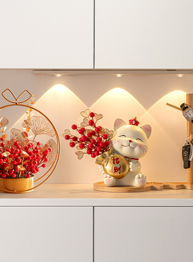 速发招品猫玄关家居客厅摆件乔迁新居之喜装饰礼用财家搬仪式入宅