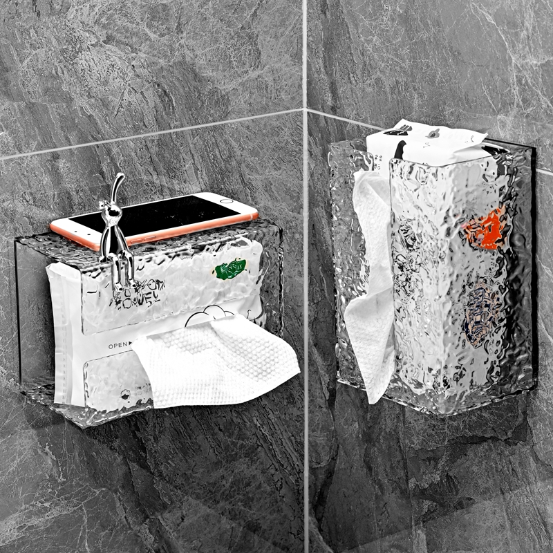 速发化巾室洗脸巾收妆盒壁挂式家用浴室纸巾面纳纸置物架厕所抽取